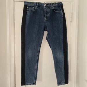 Zara Man Dark Blue Jeans w/ Black Side Detail - Men's 30 - Modern Street Denim